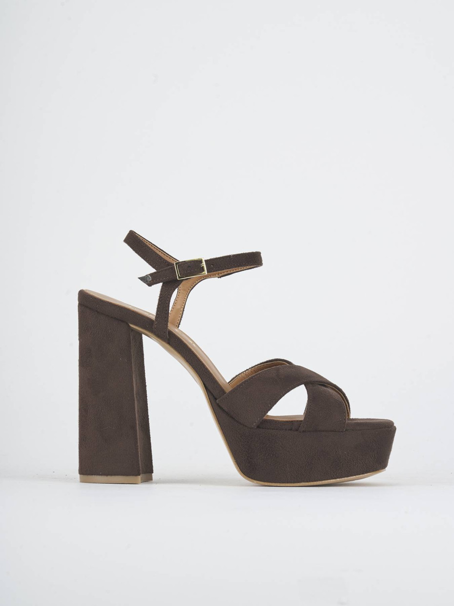 Sandali tacco 13cm camoscio testa
