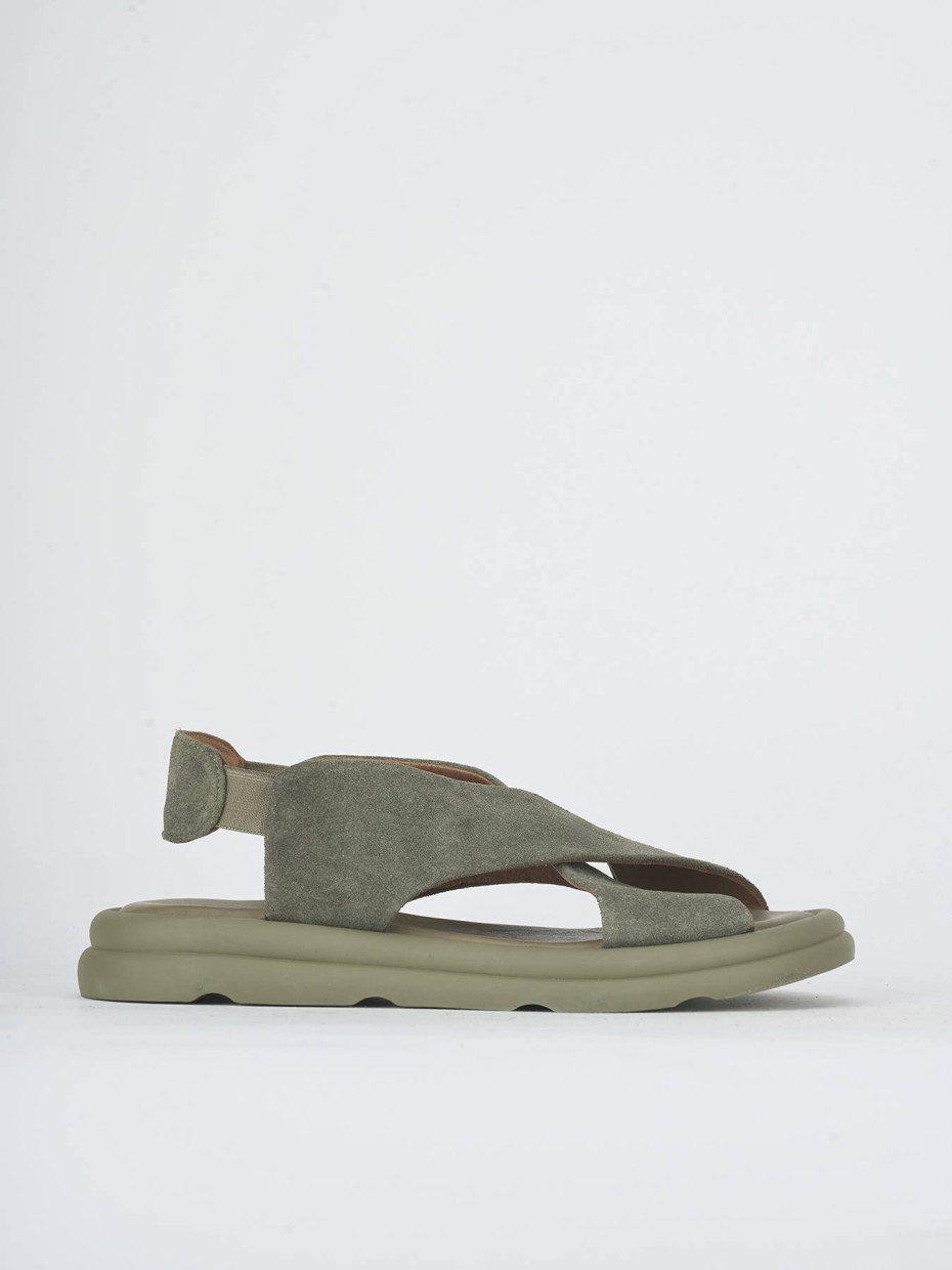 Sandali tacco 3cm camoscio verde