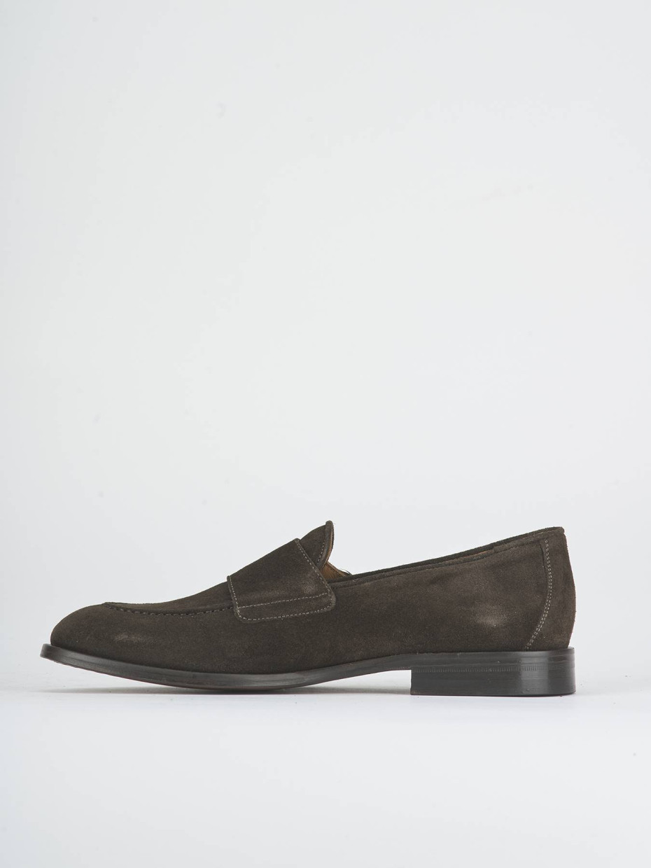 Lace-up shoes dark brown suede