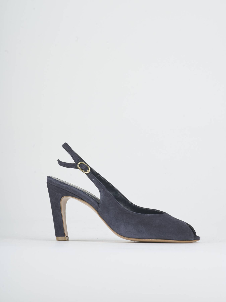 Sandalias de tacón alto tacón 7 cm azul ante