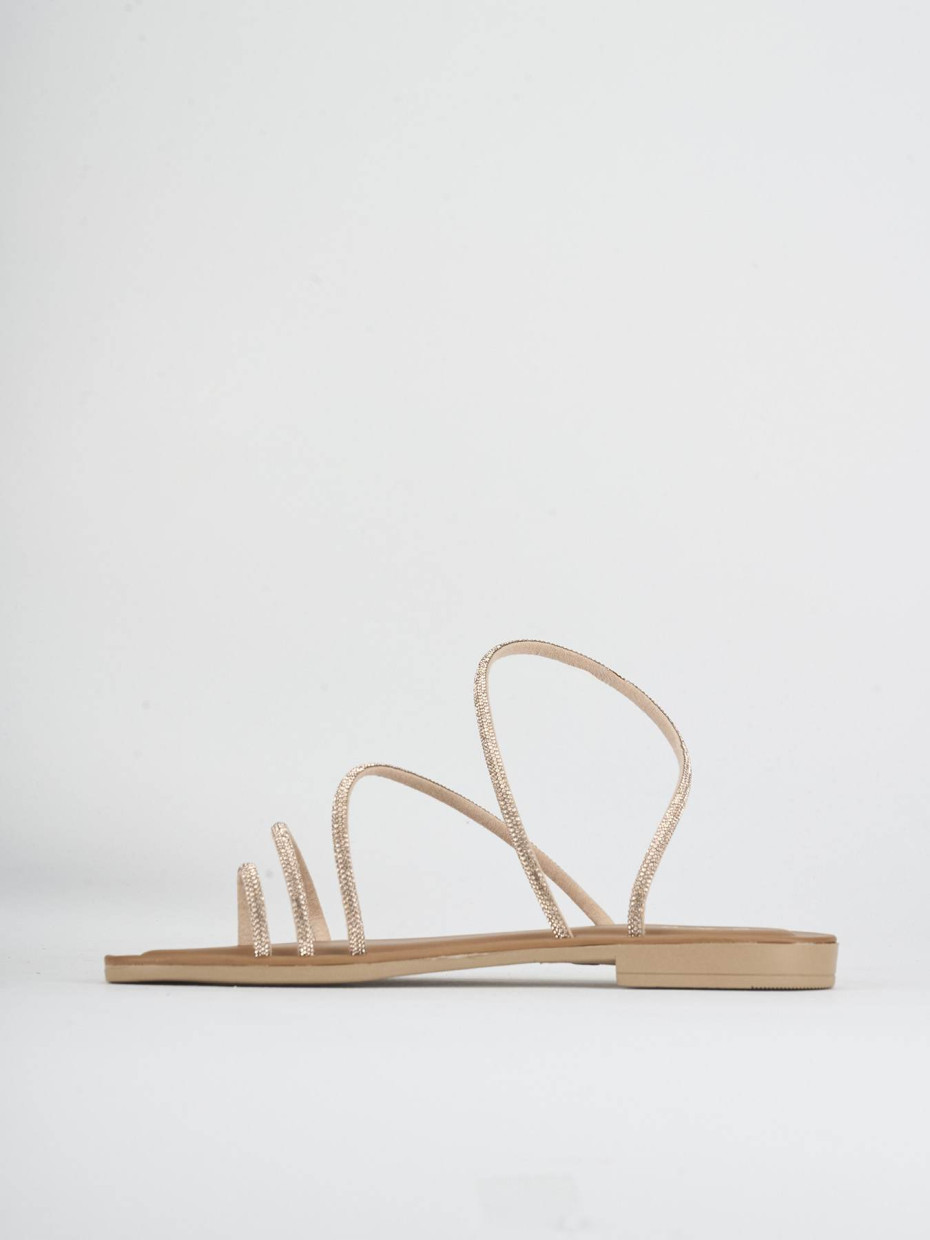 Low heel sandals heel 1 cm pink leather