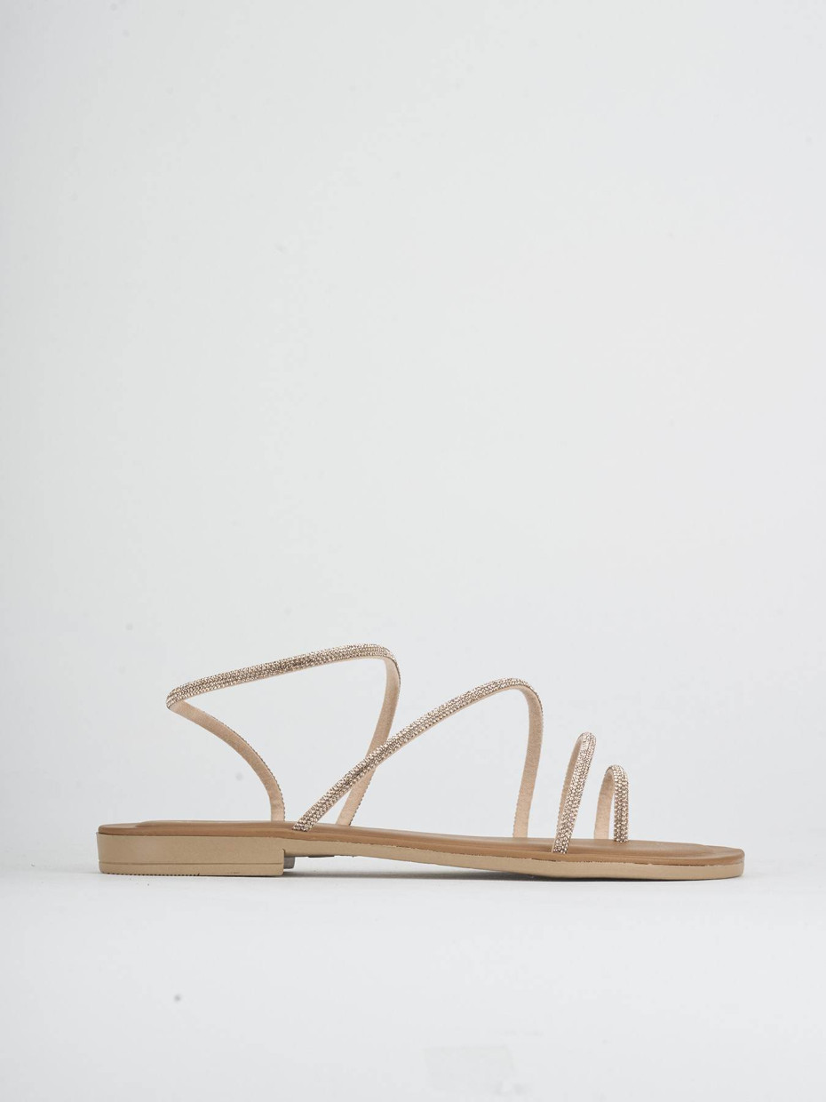 Low heel sandals heel 1 cm pink leather
