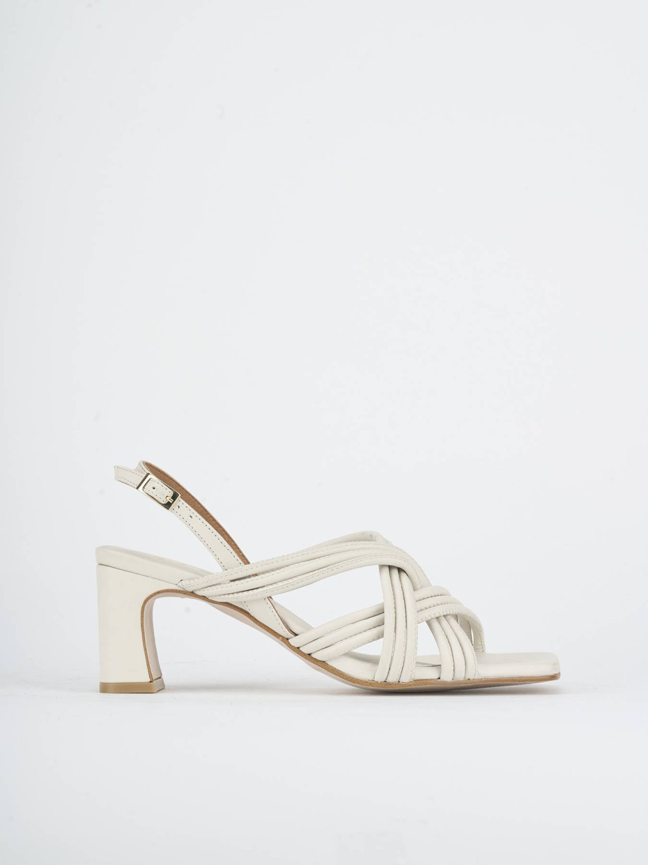 Sandali tacco 7cm pelle beige