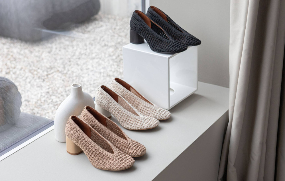 Pumps heel 6 cm beige fabric