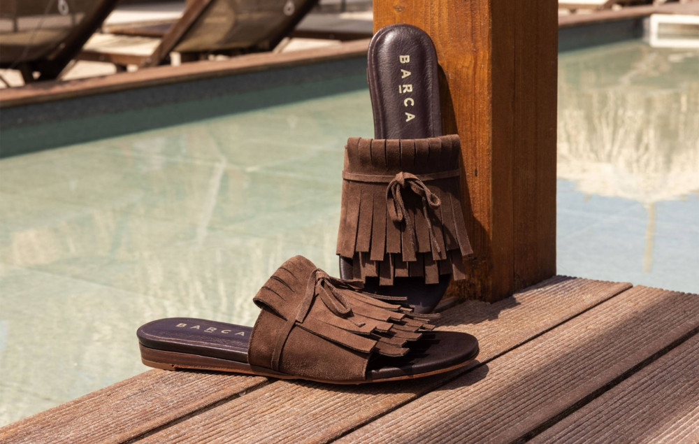Mules tacón 2 cm marrón oscuro ante