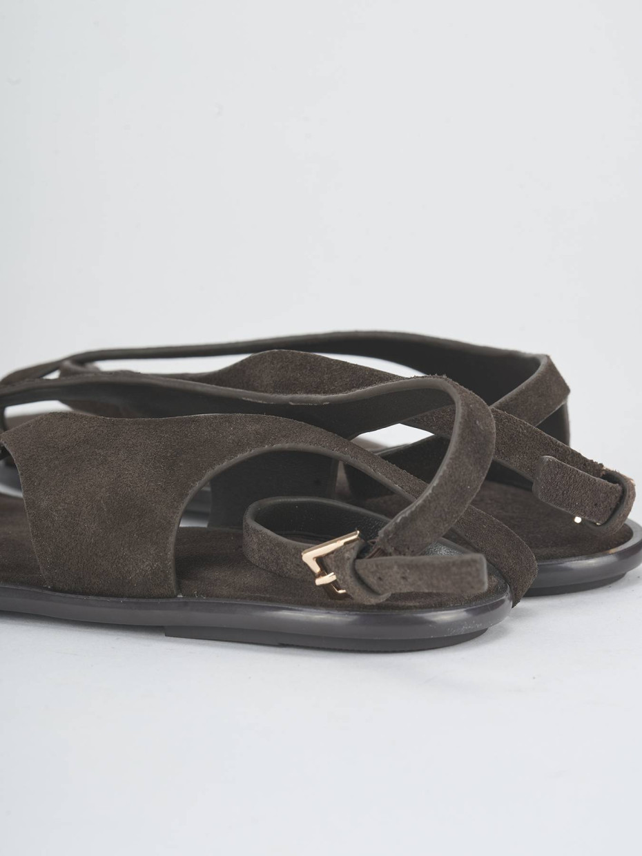Sandali tacco 1cm camoscio testa