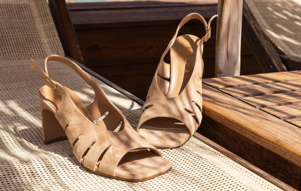 Sandalias de tacón alto tacón 7 cm marrón ante