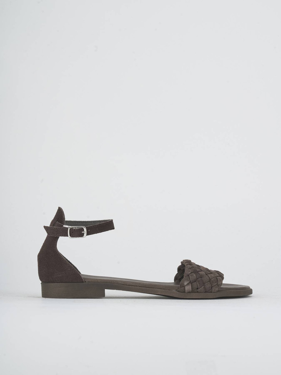 Sandali tacco 2cm camoscio testa