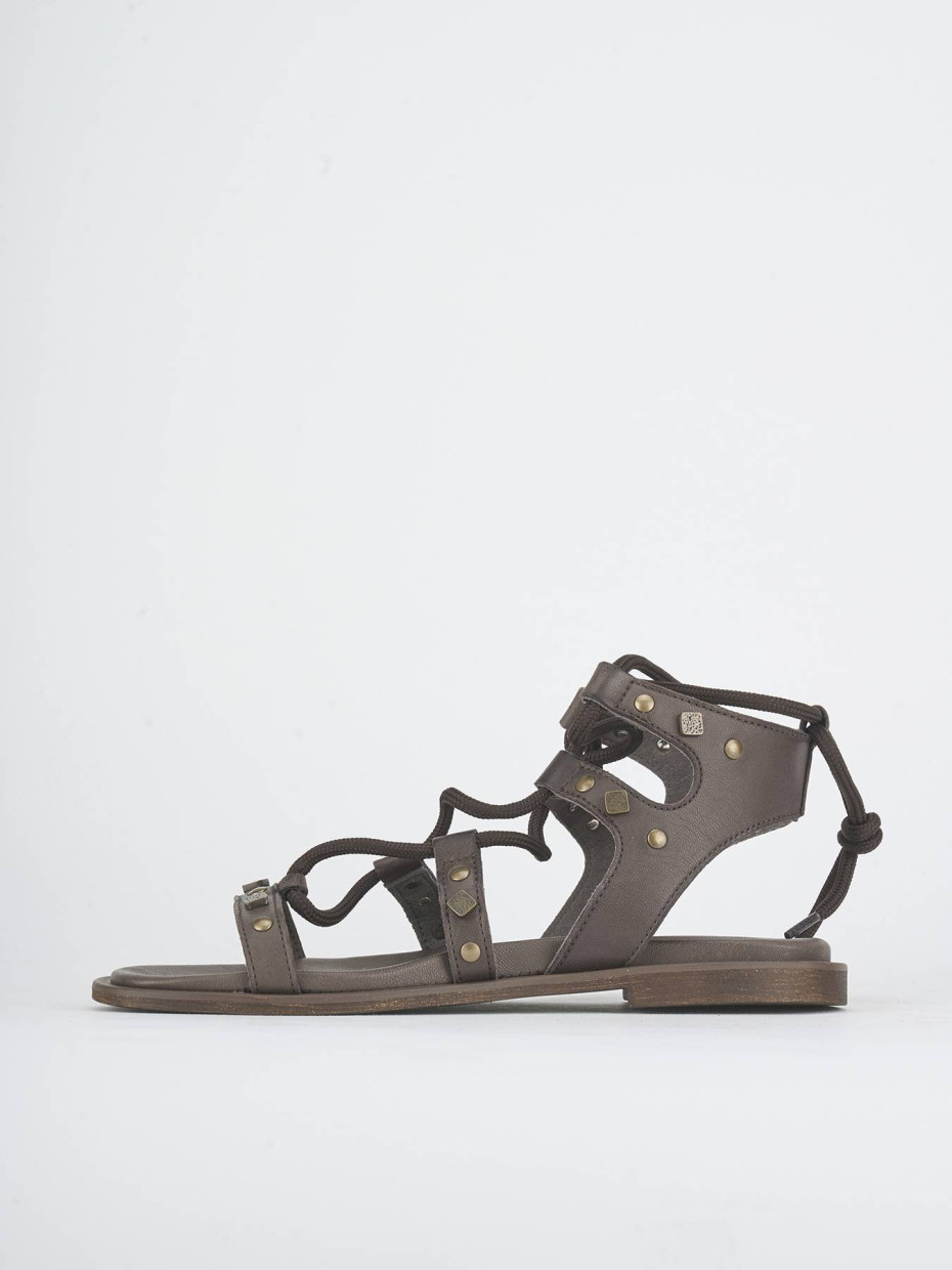 Sandali tacco 1cm pelle testa