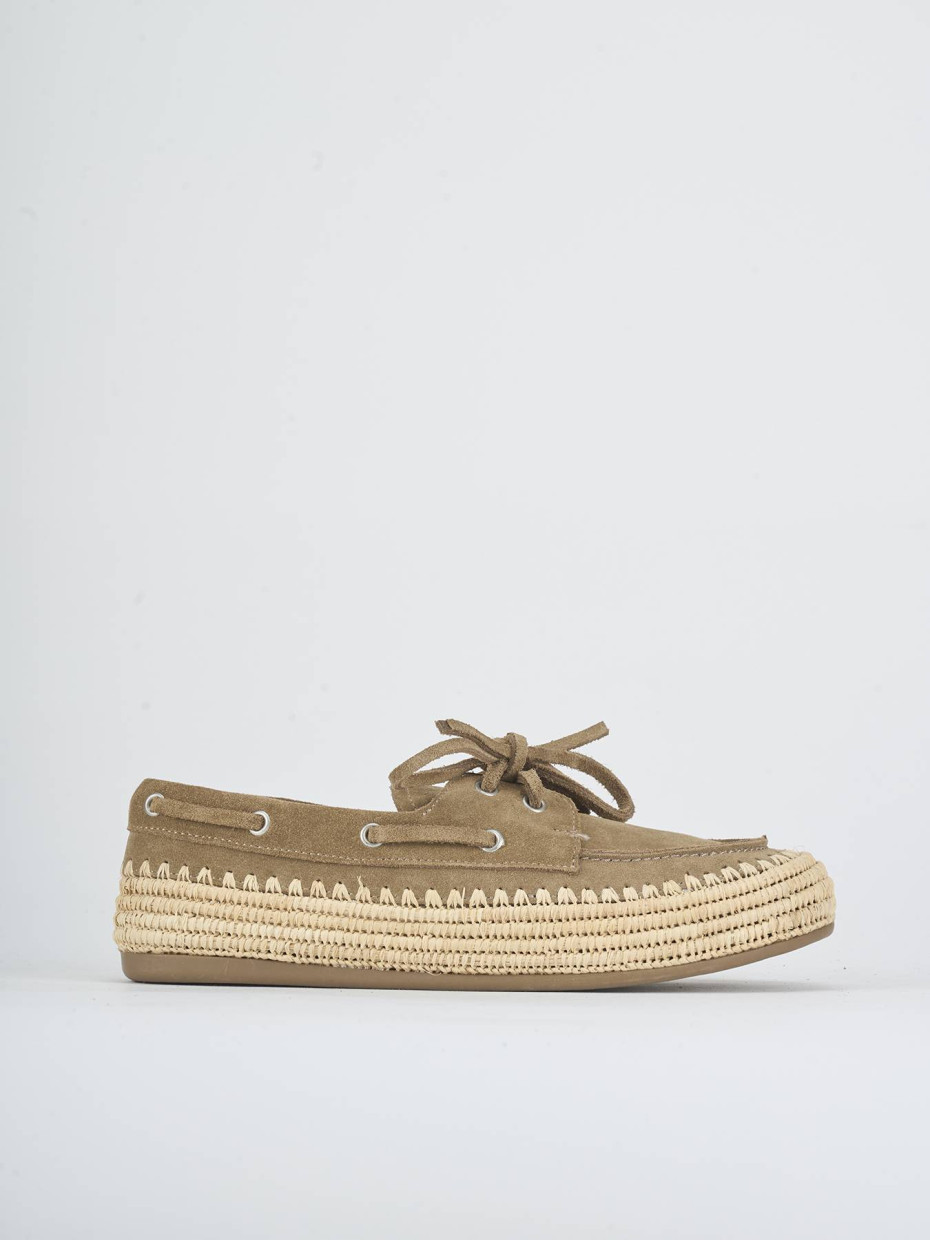 Mocasines tacón 1 cm beis ante