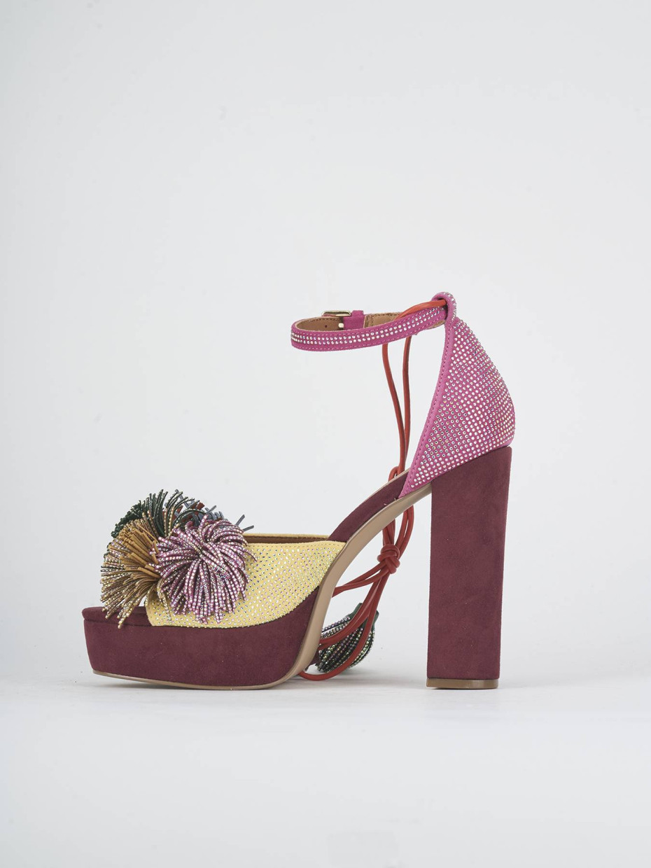 Sandalias de tacón alto tacón 8 cm multicolor ante