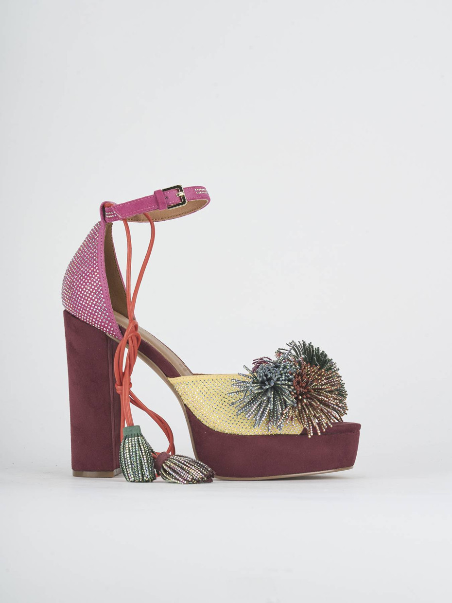 Sandalias de tacón alto tacón 8 cm multicolor ante
