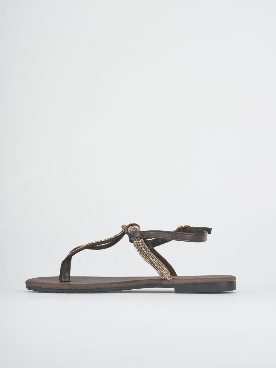 Sandali tacco 1cm pelle testa