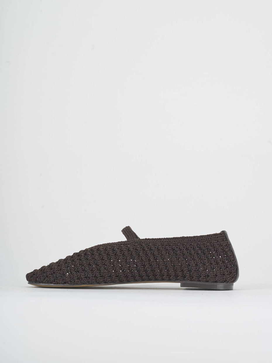 Ballerine tacco 1cm tessuto testa