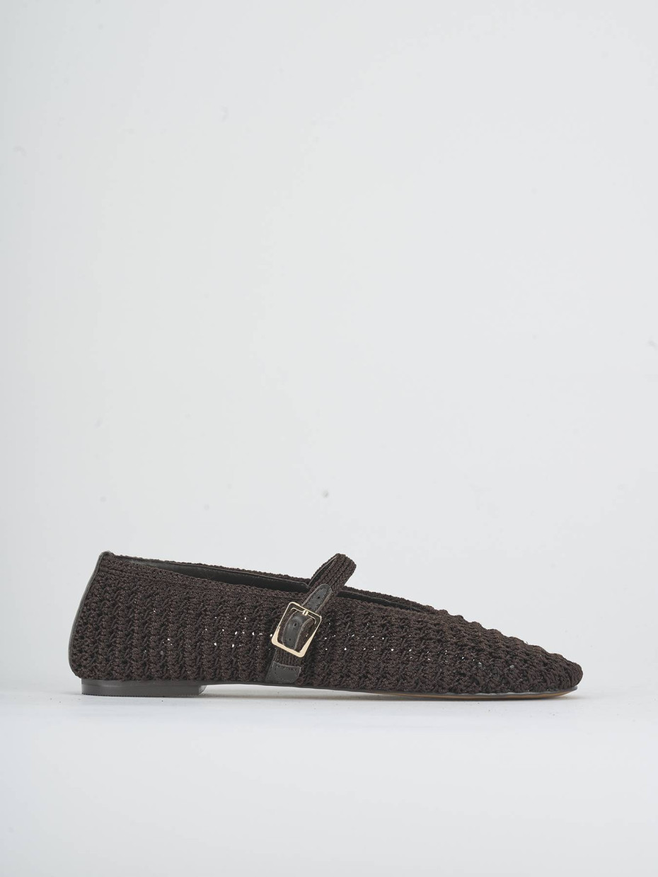 Ballerine tacco 1cm tessuto testa