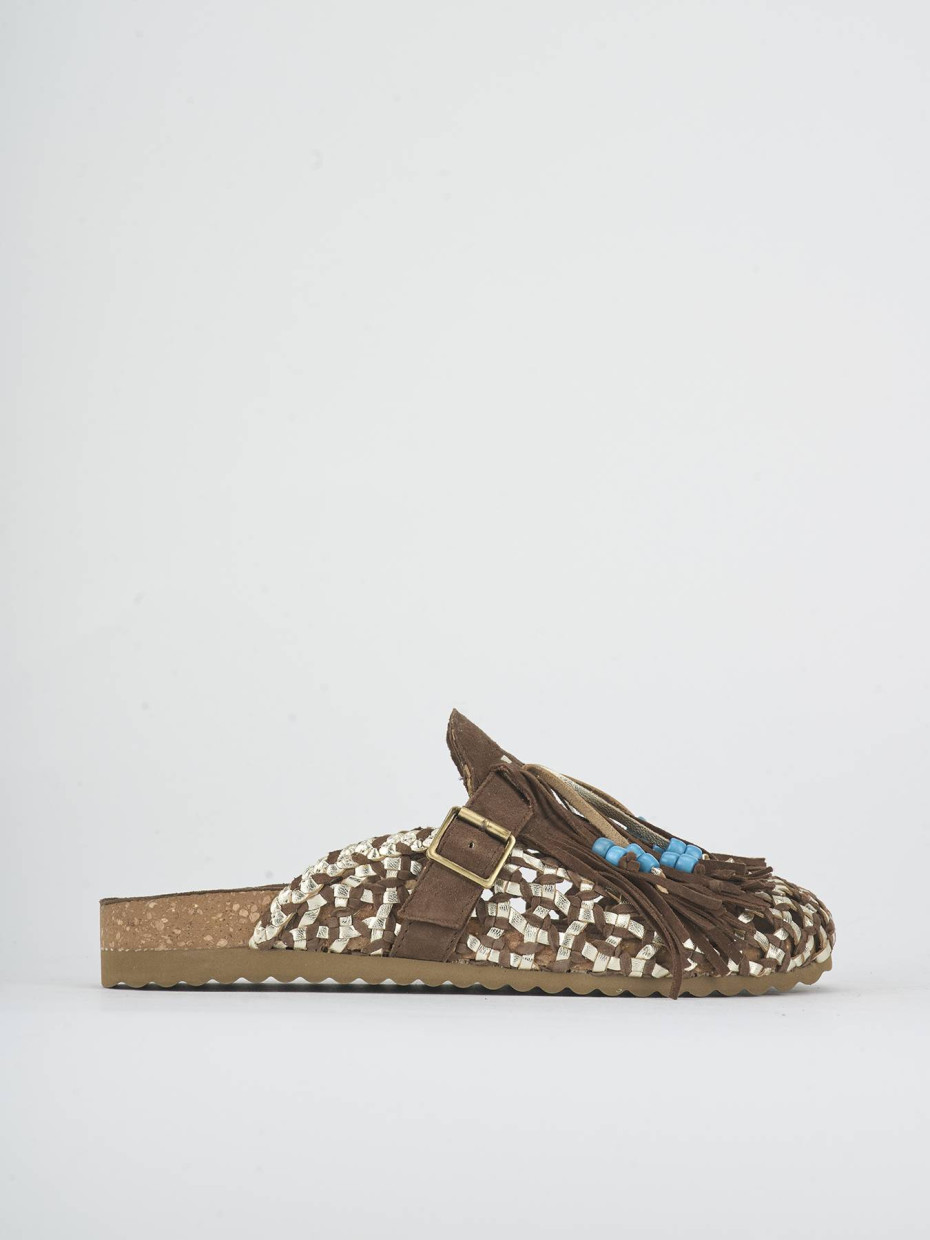 Sabot heel 1 cm dark brown suede