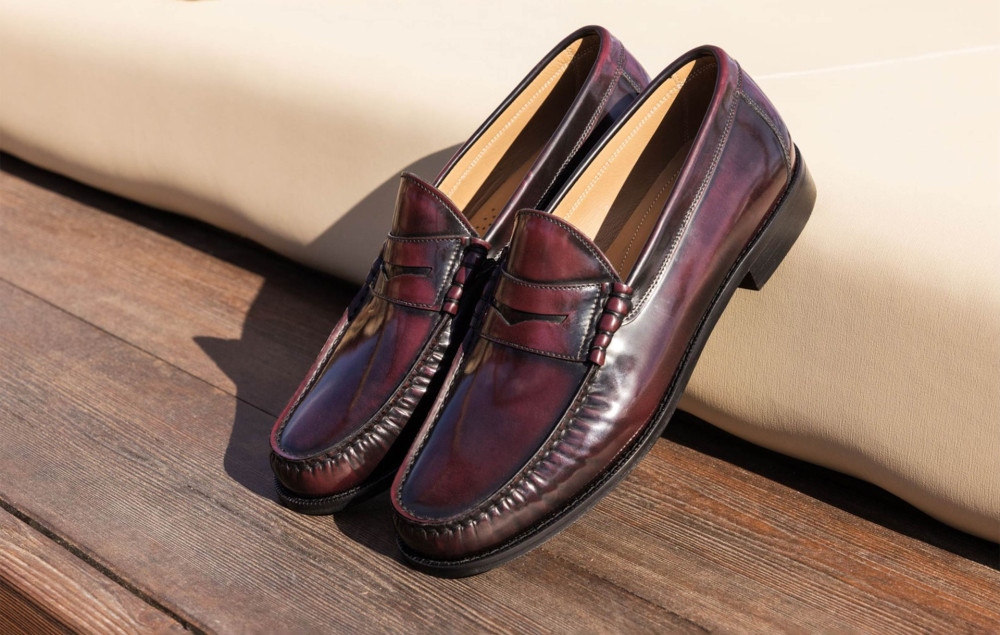 Mocasines burdeos cuero