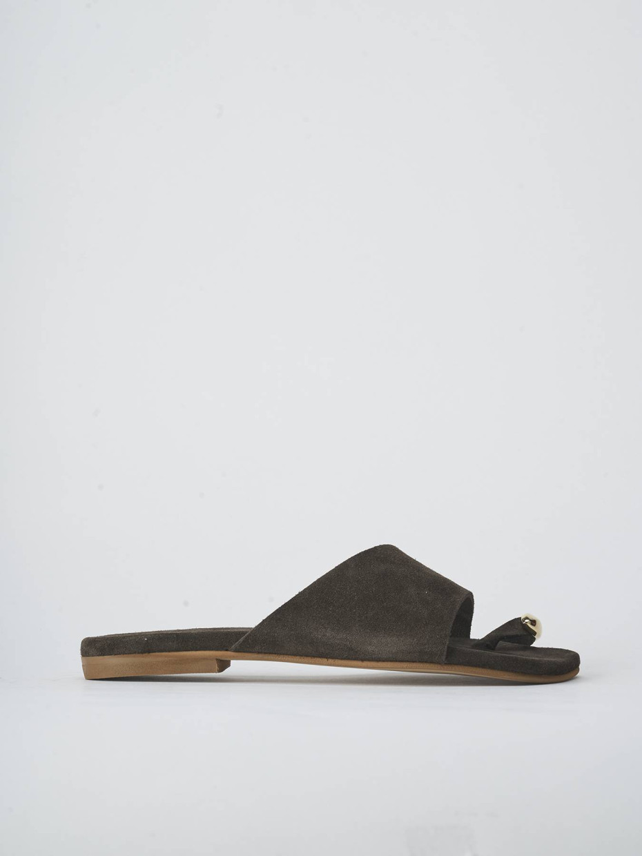 Ciabatte tacco 1cm camoscio testa