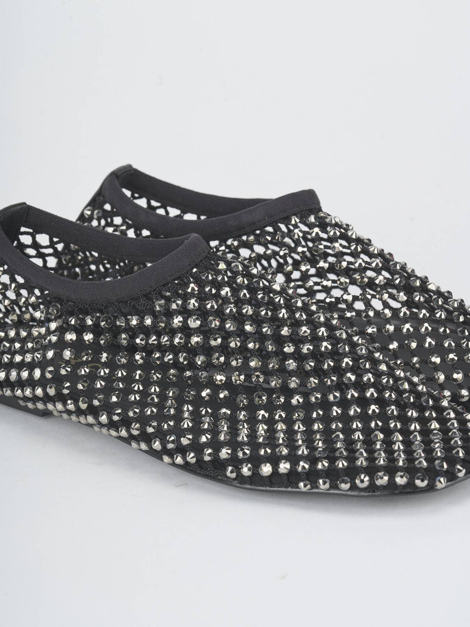 Bailarinas tacón 1 cm negro cuero