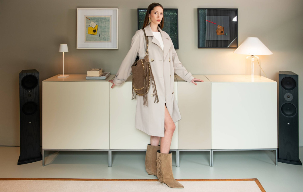 Stivali tacco 5cm camoscio beige