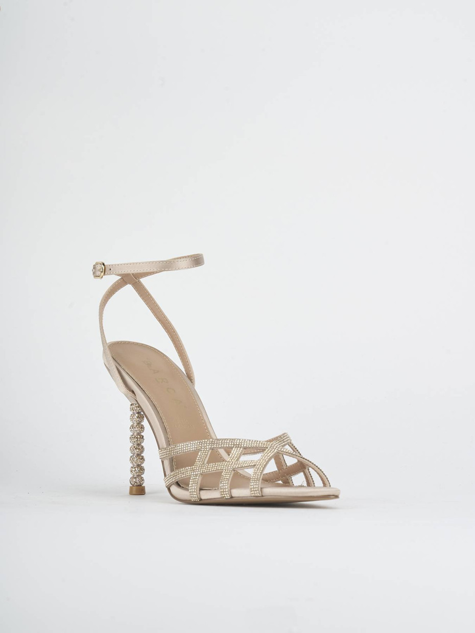 Sandalias de tacón alto tacón 8 cm beis ante