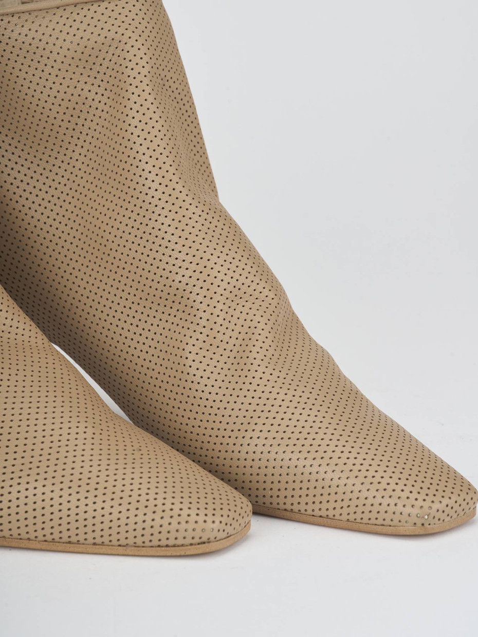 Stivaletti tacco 5cm pelle marrone