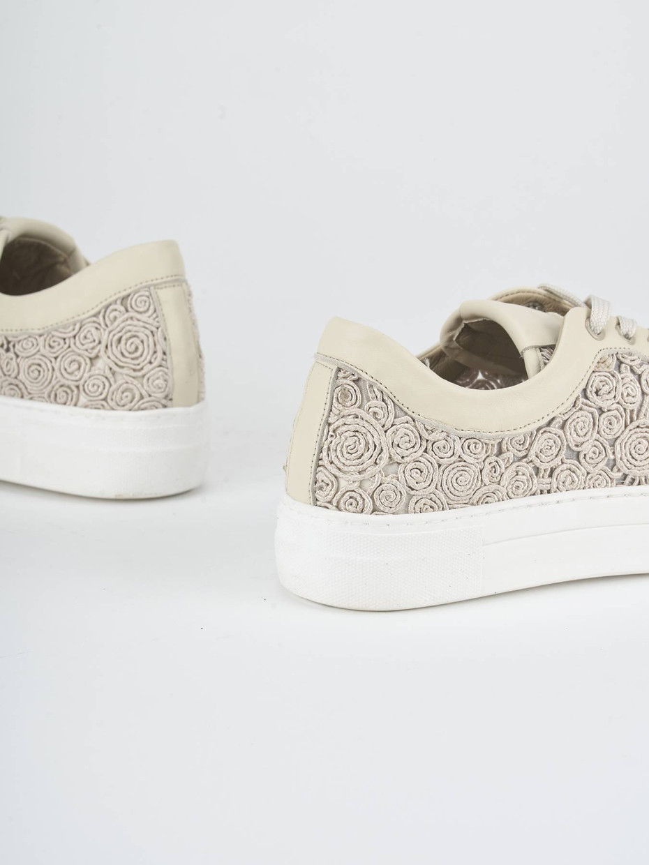 Sneakers pelle beige