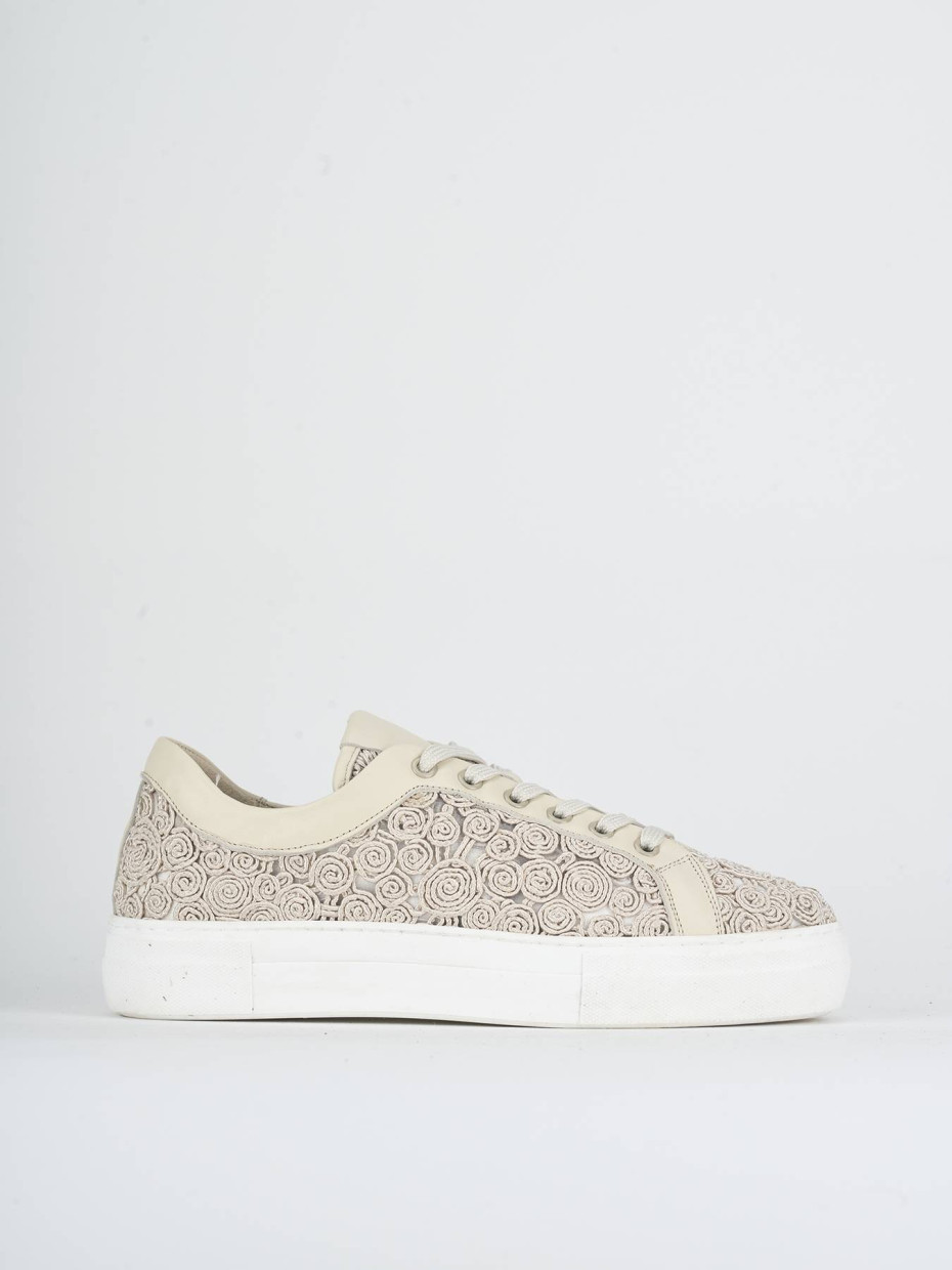 Sneakers pelle beige