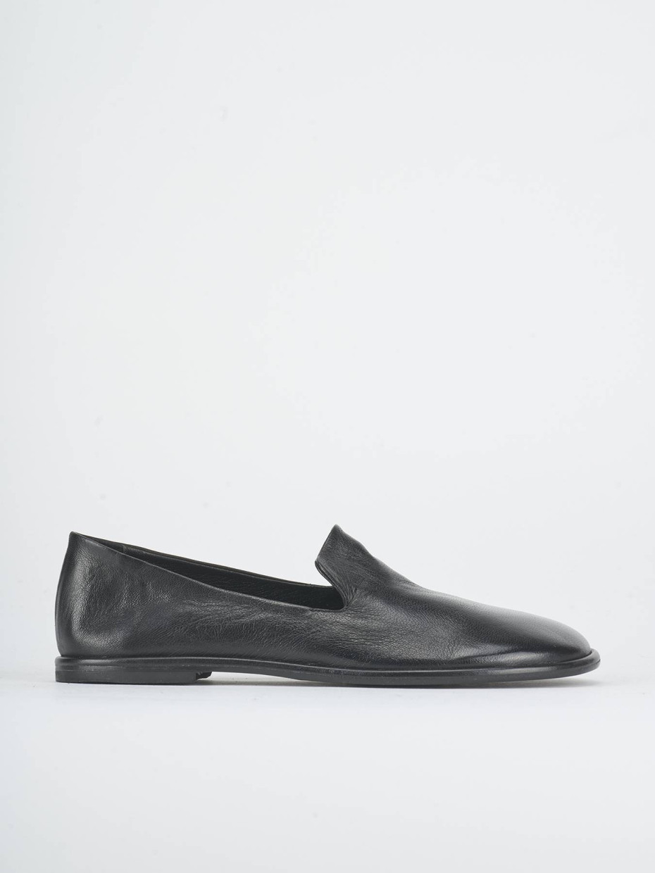 Bailarinas tacón 1 cm negro cuero