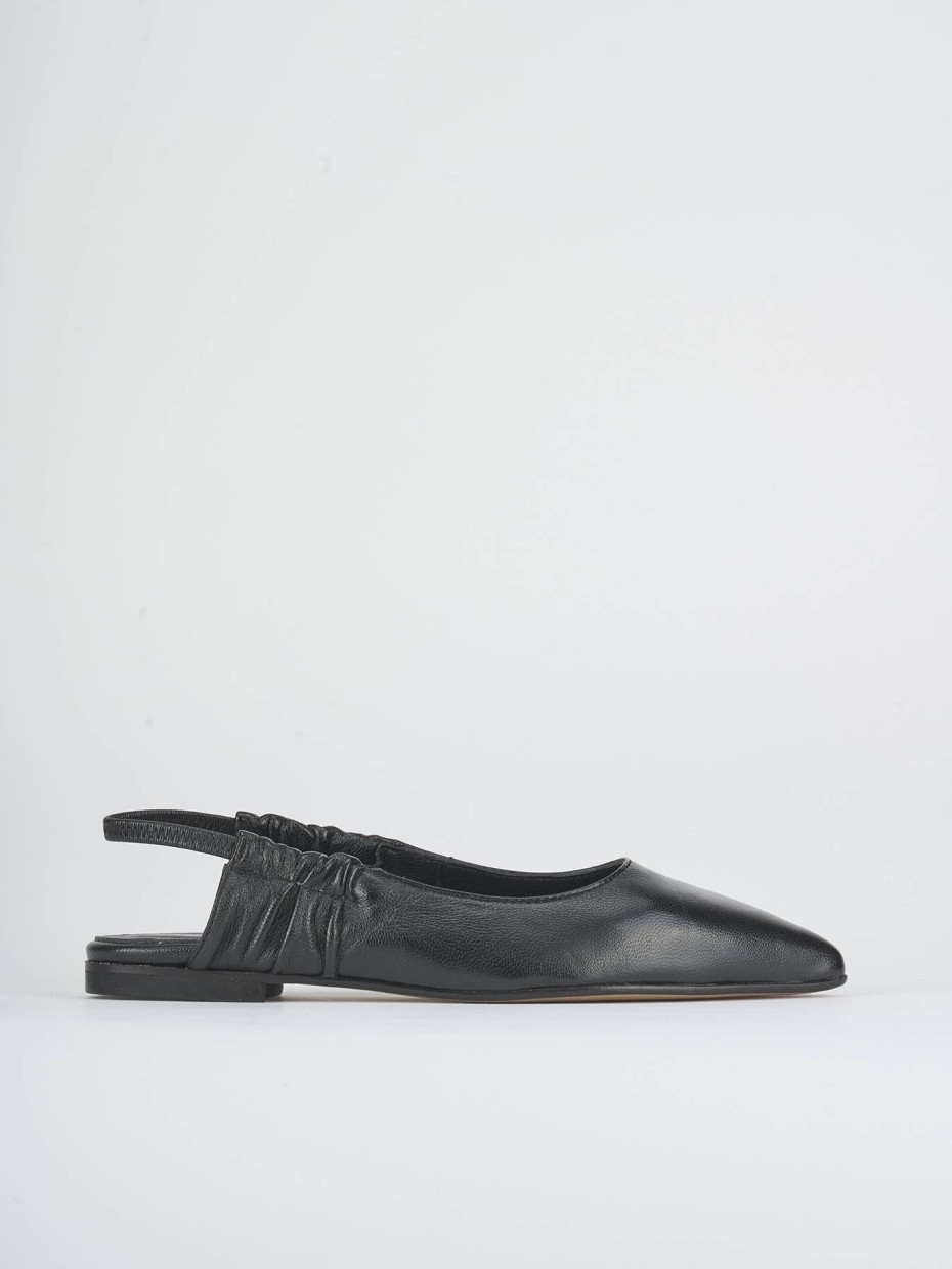Bailarinas tacón 1 cm negro cuero