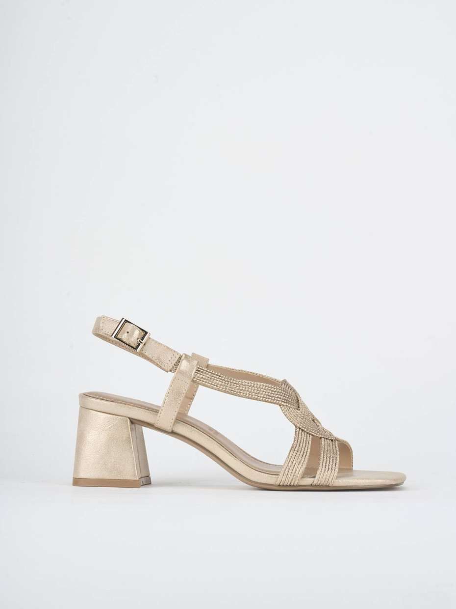 High heel sandals heel 6 cm pink leather