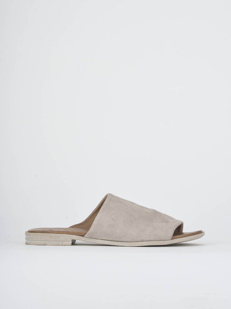 Mules tacón 1 cm beis ante