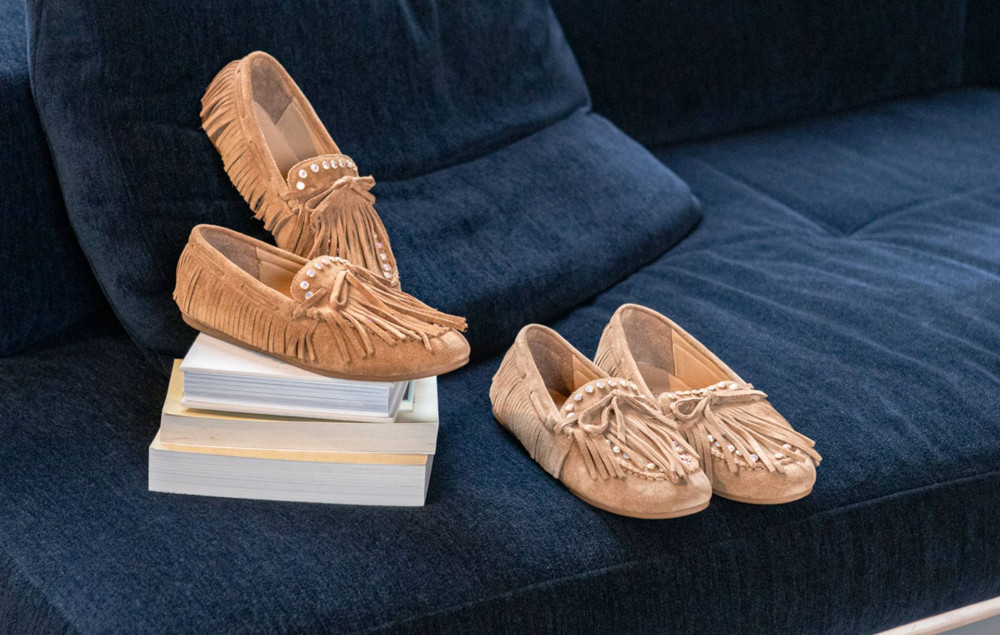 Mocasines tacón 1 cm beis ante