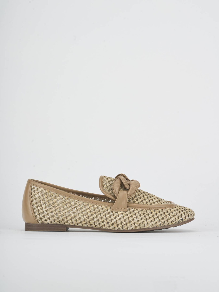 Mocasines tacón 1 cm marrón cuero