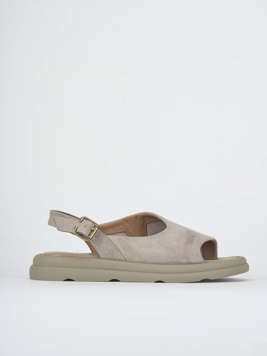 Wedge heels heel 3 cm beige suede