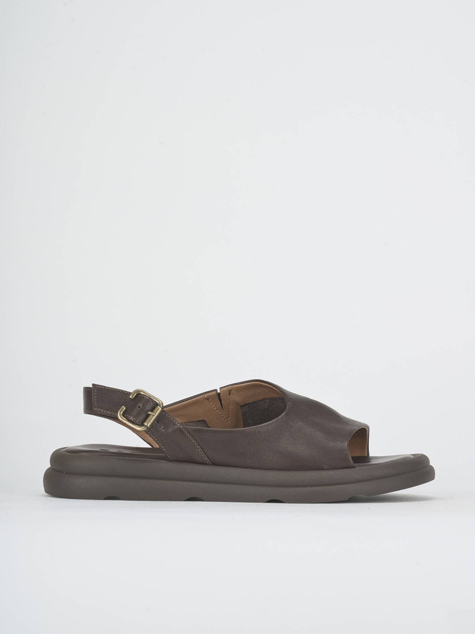 Wedge heels heel 3 cm dark brown leather