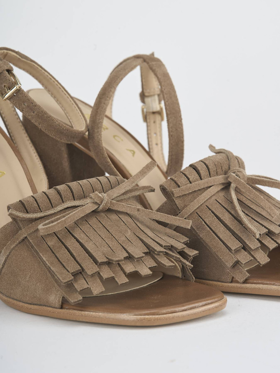 Sandali tacco 9cm camoscio marrone