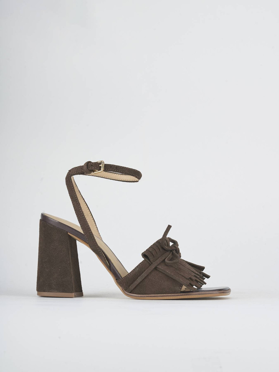 Sandali tacco 9cm camoscio testa