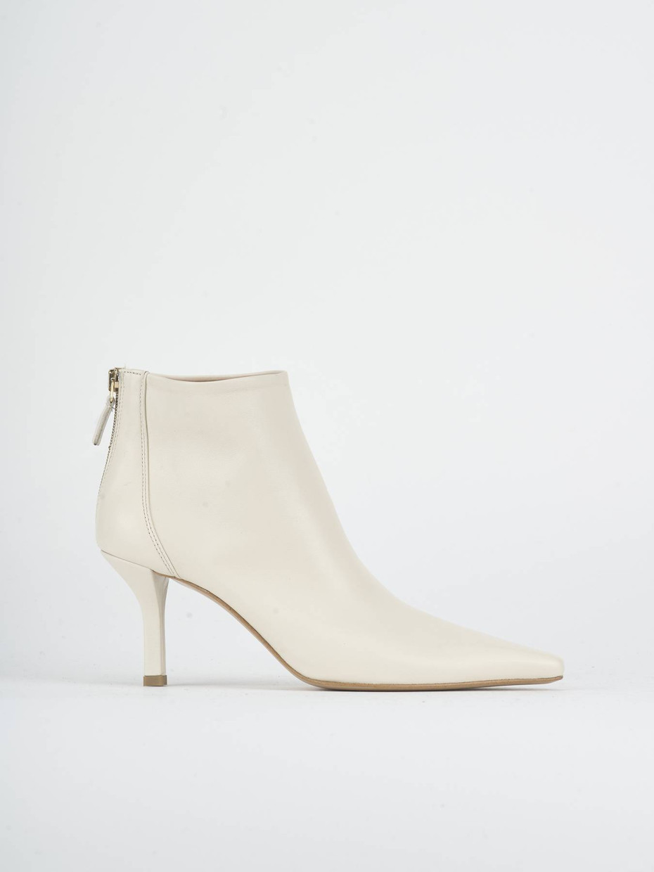 Stivaletti tacco 7cm pelle bianco