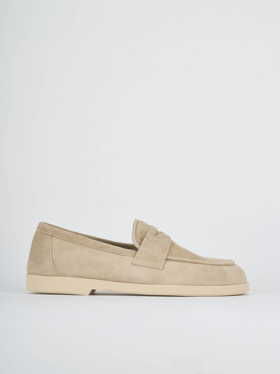 Mocasines tacón 1 cm marrón ante