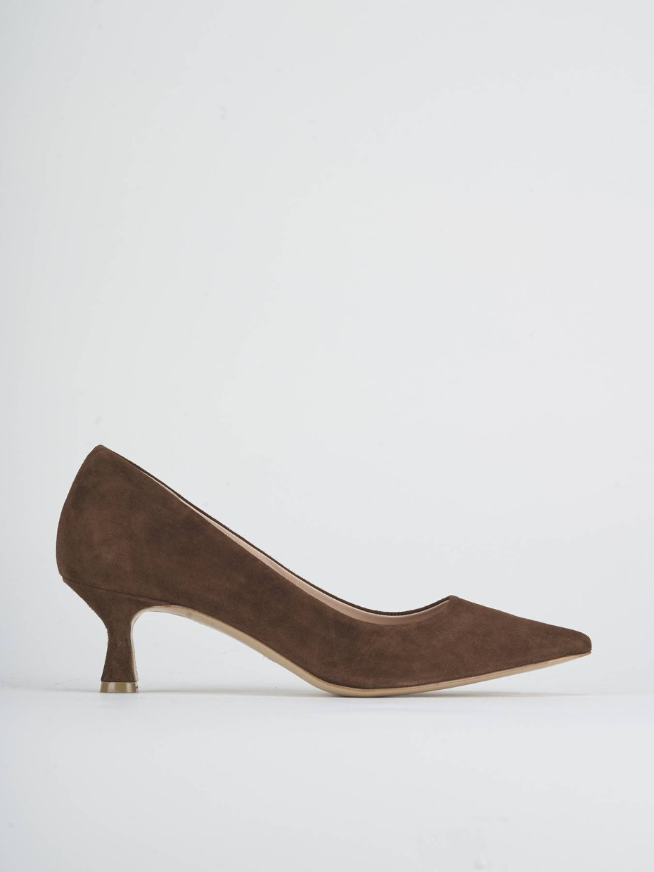 Pumps heel 5 cm dark brown suede