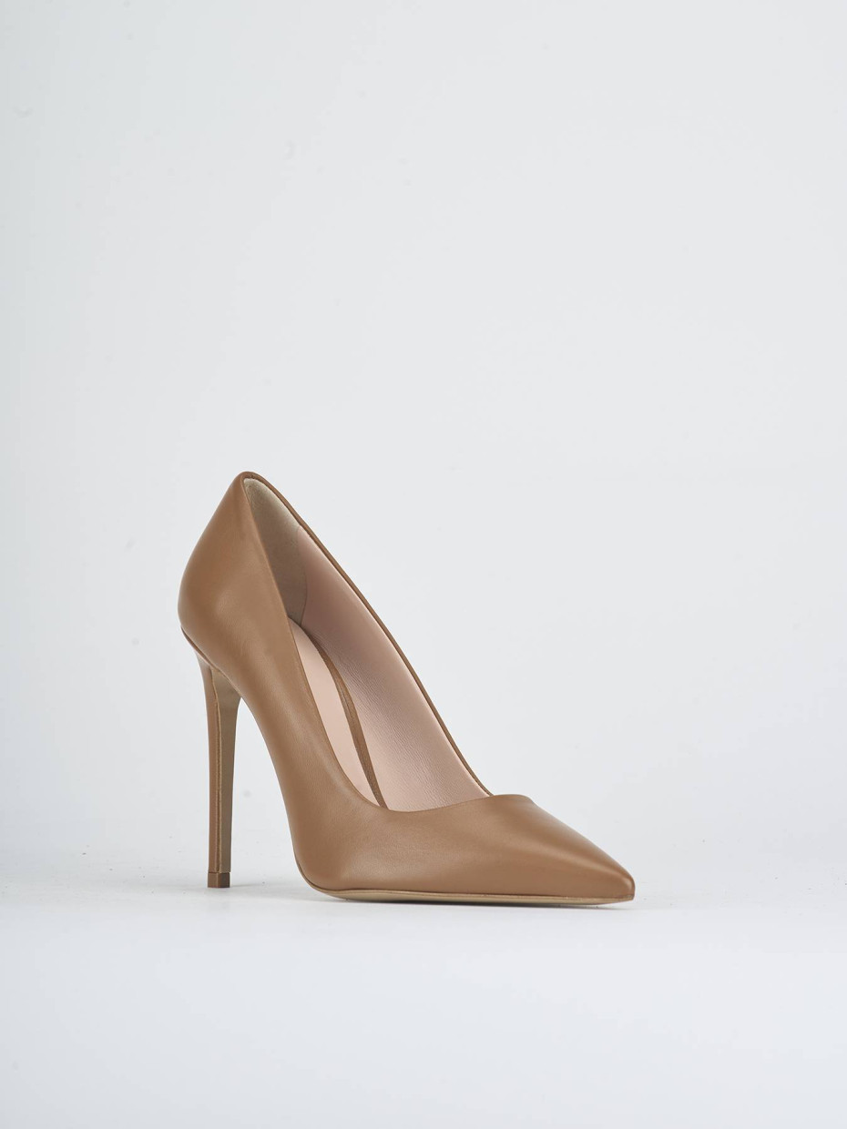 Pumps heel 10 cm brown leather