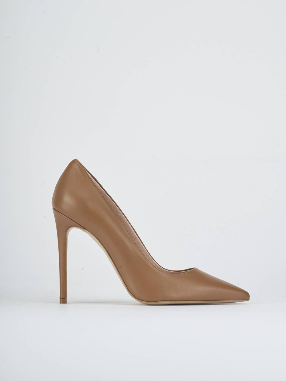 Pumps heel 10 cm brown leather