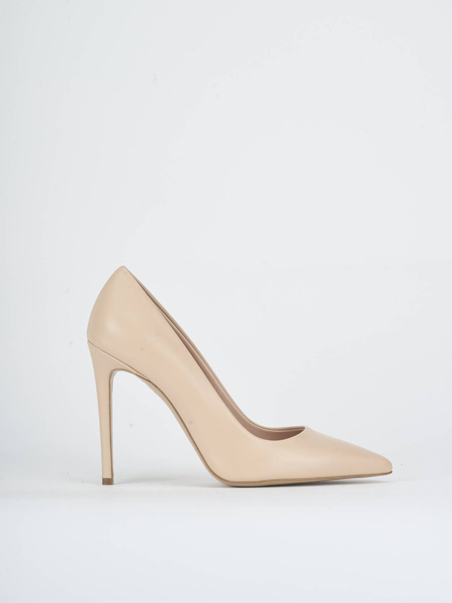 Zapatos de salón tacón 10 cm rosa cuero