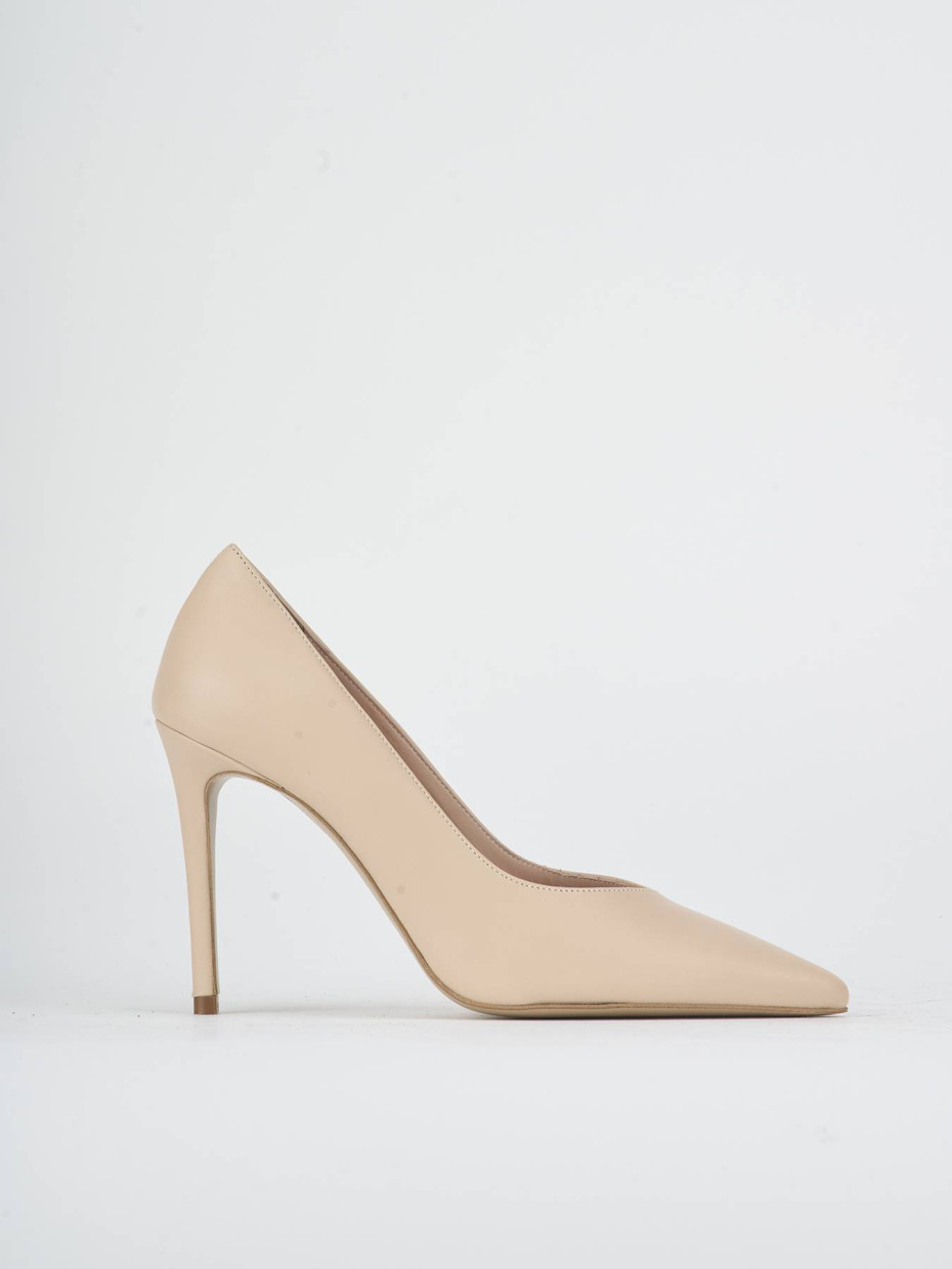 Zapatos de salón tacón 9 cm rosa cuero