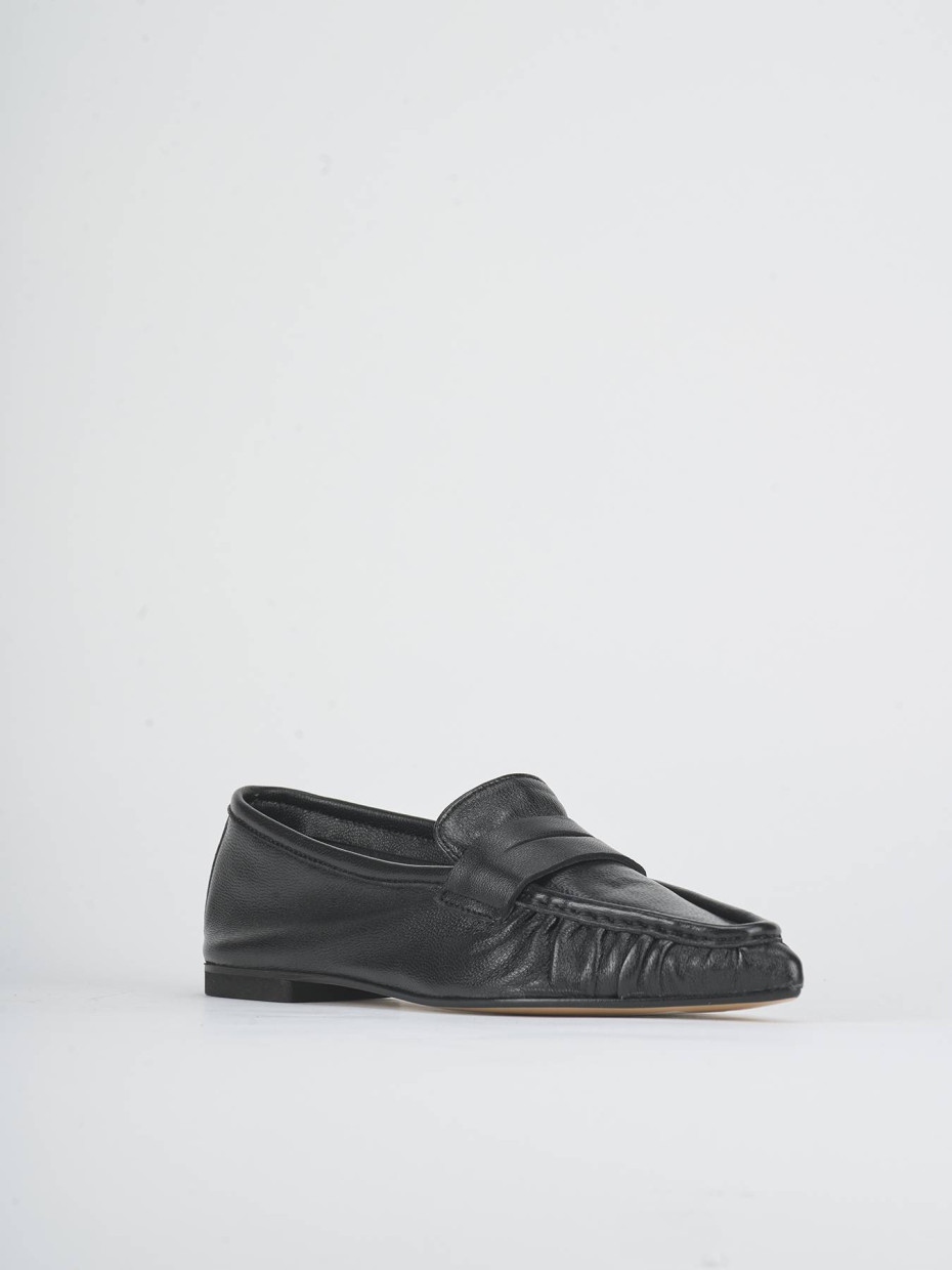 Mocassini tacco 1cm pelle nero
