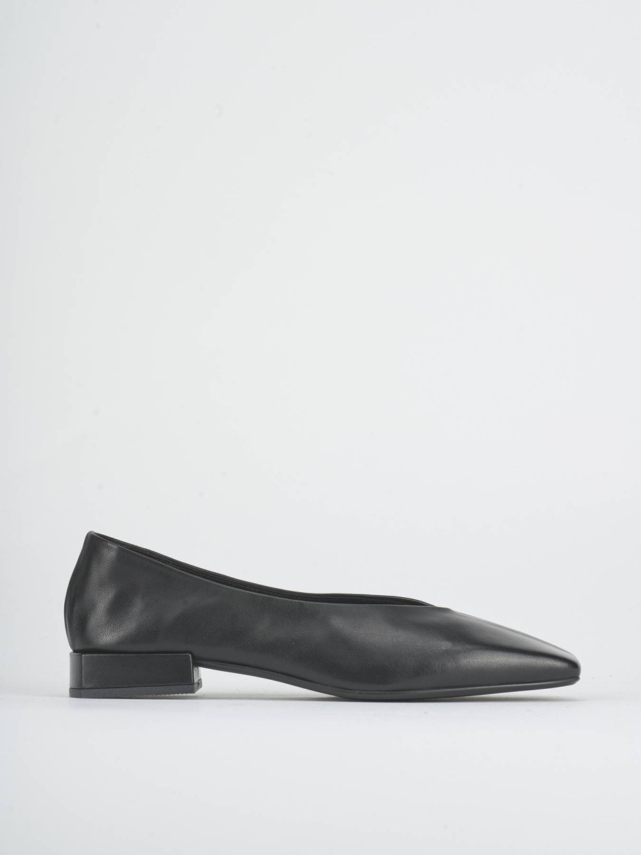Bailarinas tacón 2 cm negro cuero