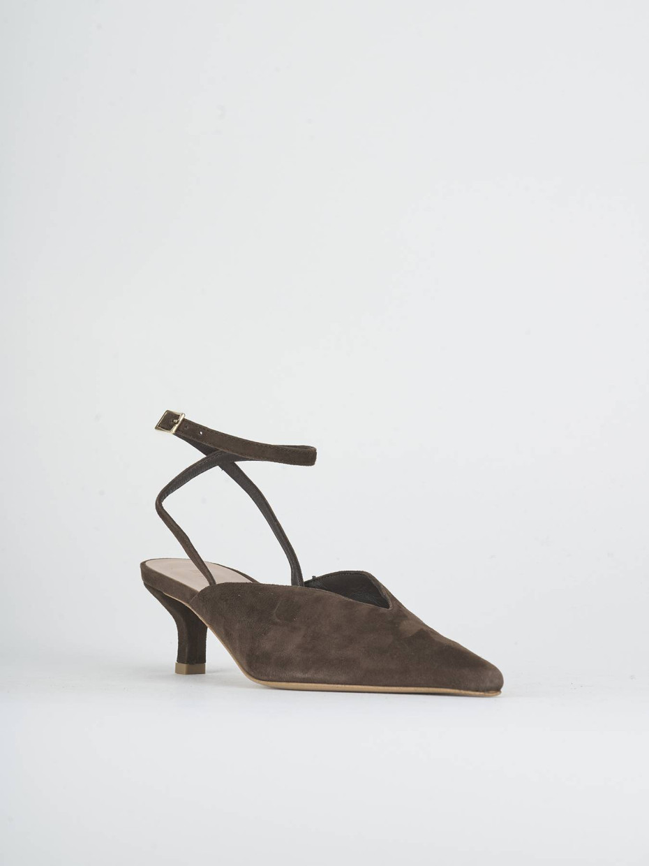 Slingback tacco 5cm camoscio testa