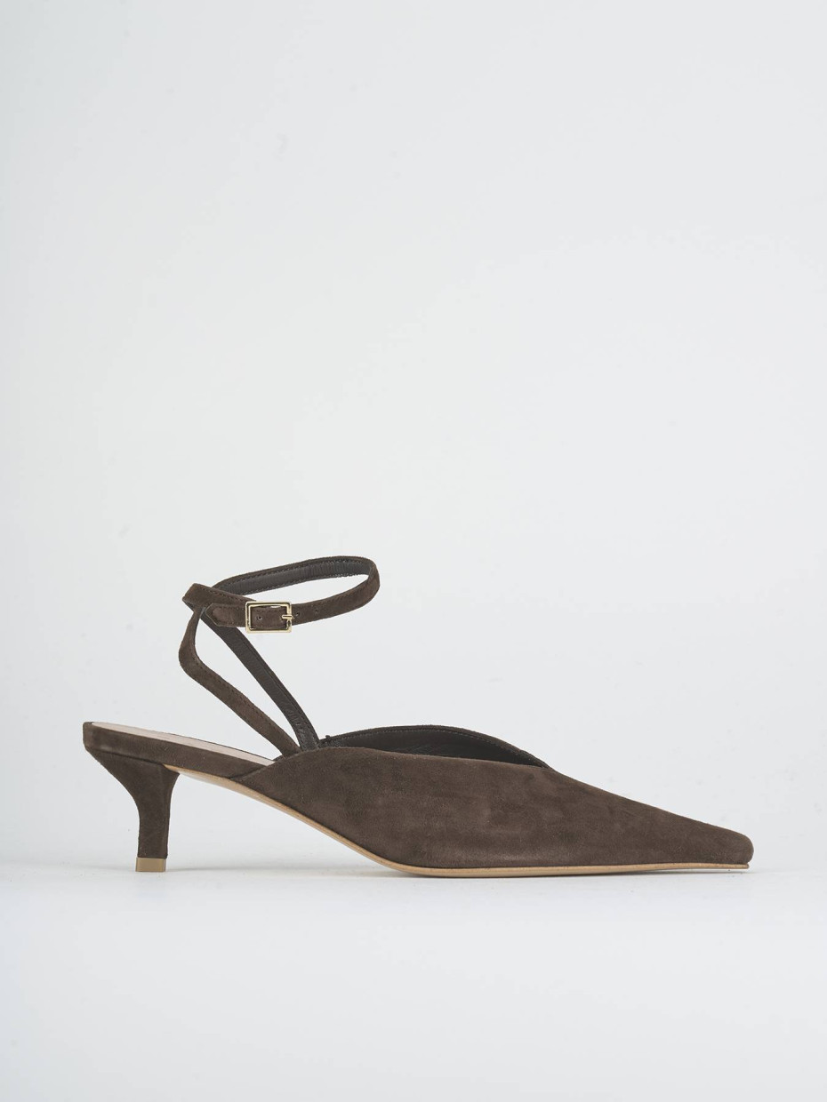Slingback tacco 5cm camoscio testa
