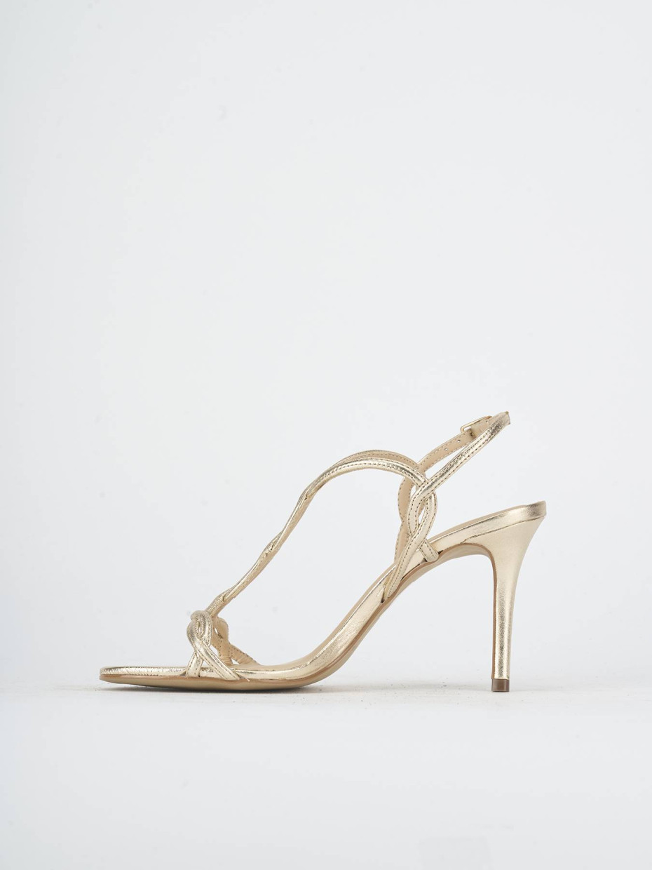 Sandalias de tacón alto tacón 8 cm oro laminado